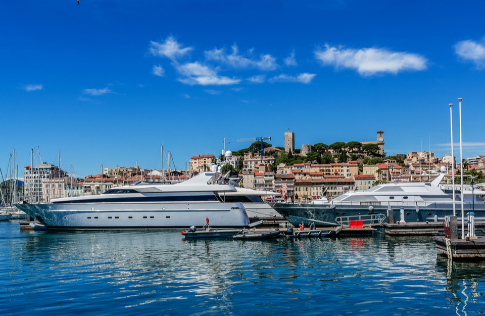 Yachts in Cannes Port