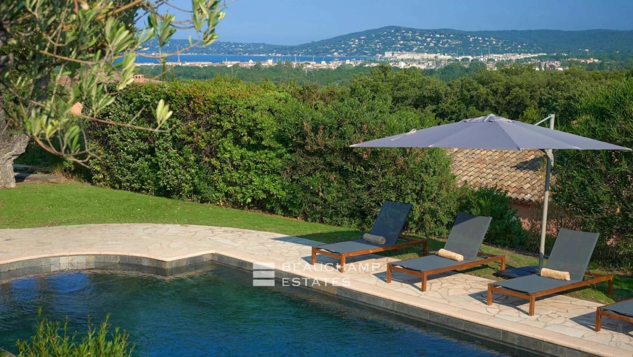 Very beautiful villa with open view and sea view for rent near saint-tropez 2024