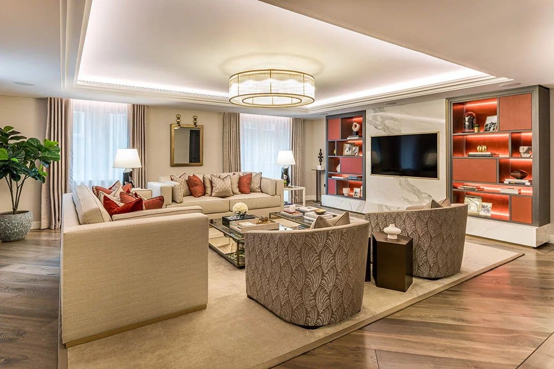 An interior designed two-bedroom lateral apartment in Knightsbridge 2025