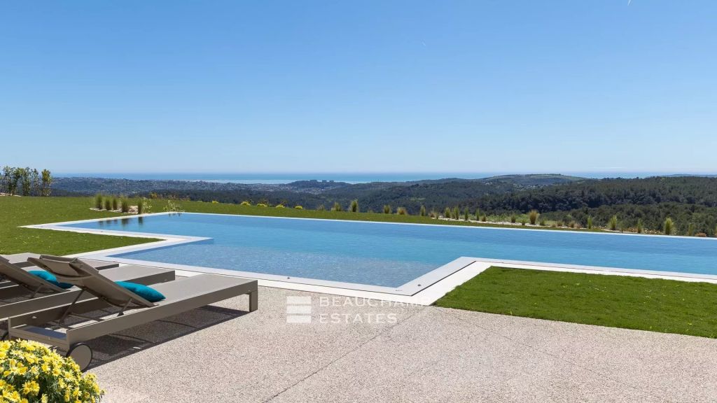 Roquefort-les-Pins – New Contemporary Villa with Exceptional Sea Views