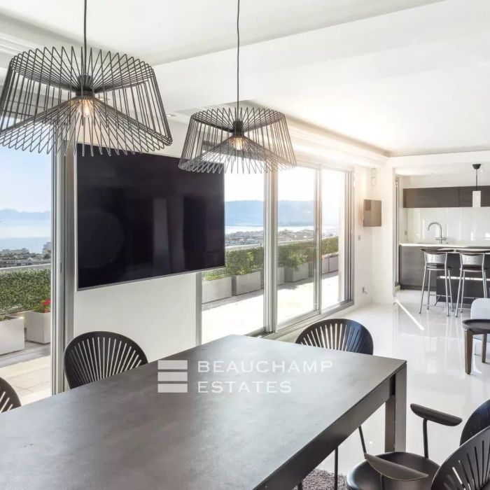 penthouse avec vue mer panoramique et piscine – antibes
