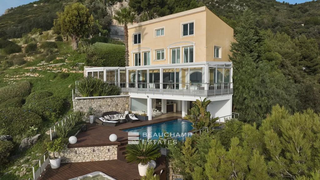 Èze – Contemporary 4-Bedroom Villa with Infinity Pool, Jacuzzi and Panoramic Sea View