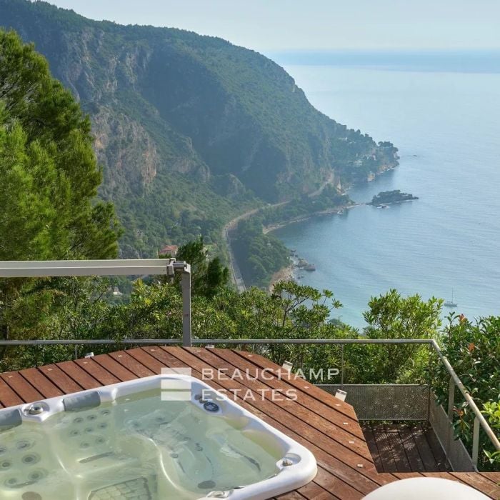 Èze – Villa contemporaine 4 chambres avec piscine, jacuzzi et vue mer panoramique