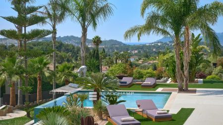 Les plus beaux villages autour de Mougins en Provence 2026 | Beauchamp Contemporary 7-Bedroom Villa with Gym, Cinema, Hammam, and Jacuzzi in the Heart of a Quiet Neighborhood in Mougins