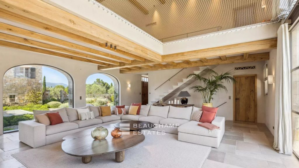 Neo-Provencal 6-Bedroom Family Property with Cinema and Game Room in the Heart of a Residential Area of Mouans-Sartoux