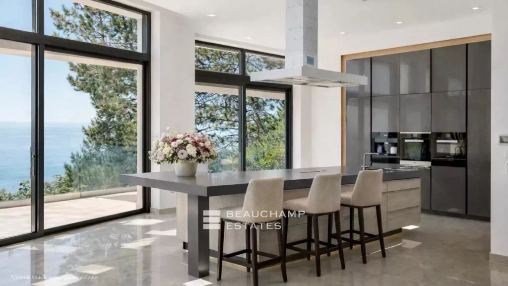 New contemporary villa with sea view