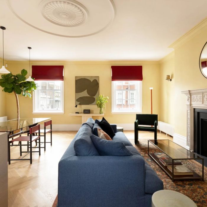 A lateral, two bedroom apartment in central Marylebone offering hotel-style services.