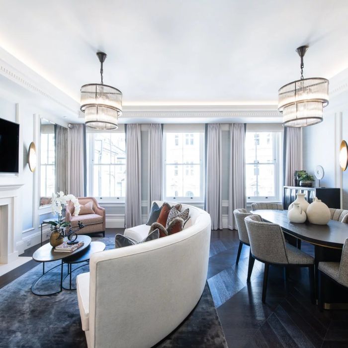 An exceptional two-bedroom apartment with outside space, set within this brand new boutique development in Kensington.
