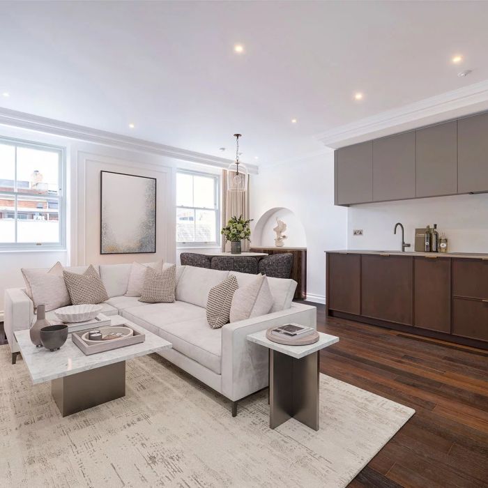 An interior designed third floor apartment located in a boutique development in the centre of Mayfair.