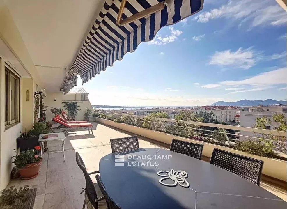 CANNES BASSE CALIFORNIE PANORAMIC SEA VIEW VERY BIG TERRACES LAST FLOOR