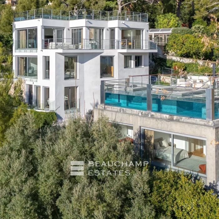 Cap d’Ail – Contemporary 4-Bedroom Villa with Panoramic Sea View, Pool, Jacuzzi and Guest House