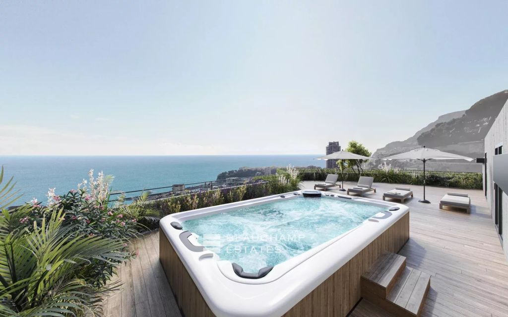 Penthouse with sea view in Beausoleil currently under construction