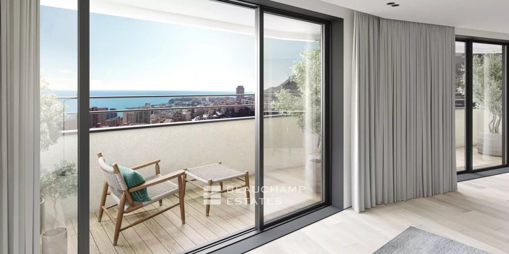 Penthouse with sea view in Beausoleil currently under construction