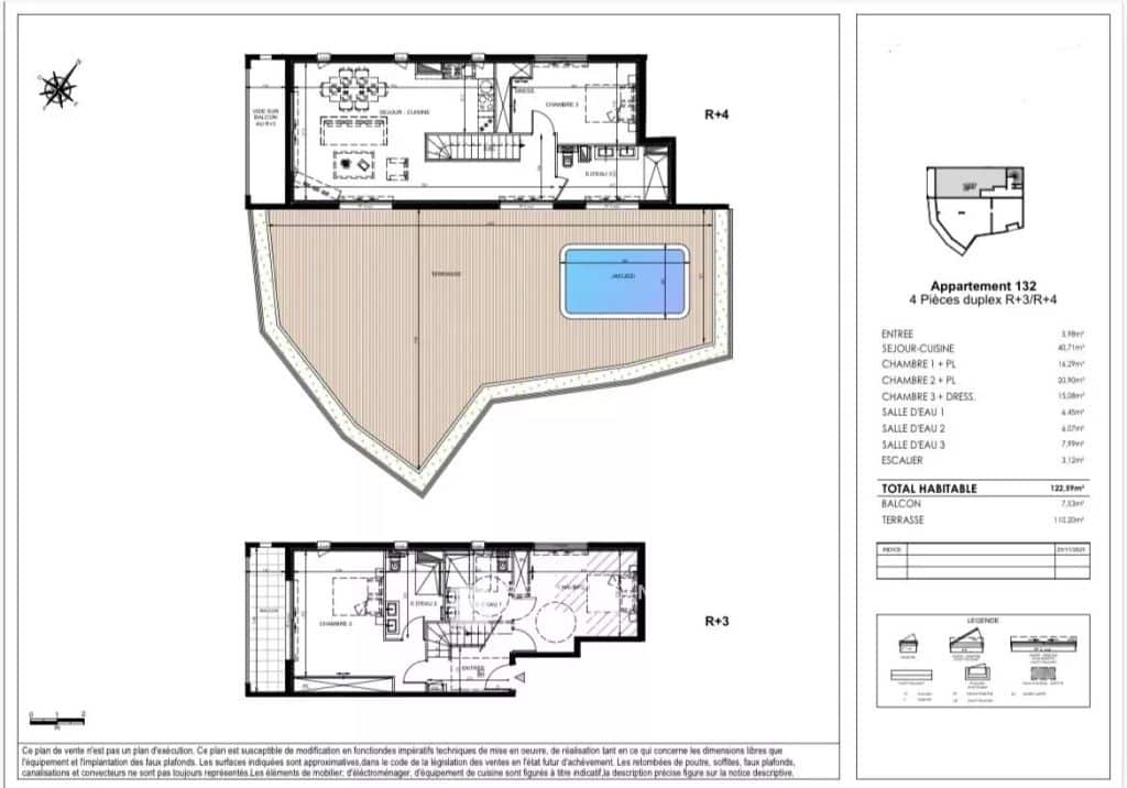 Penthouse with sea view in Beausoleil currently under construction