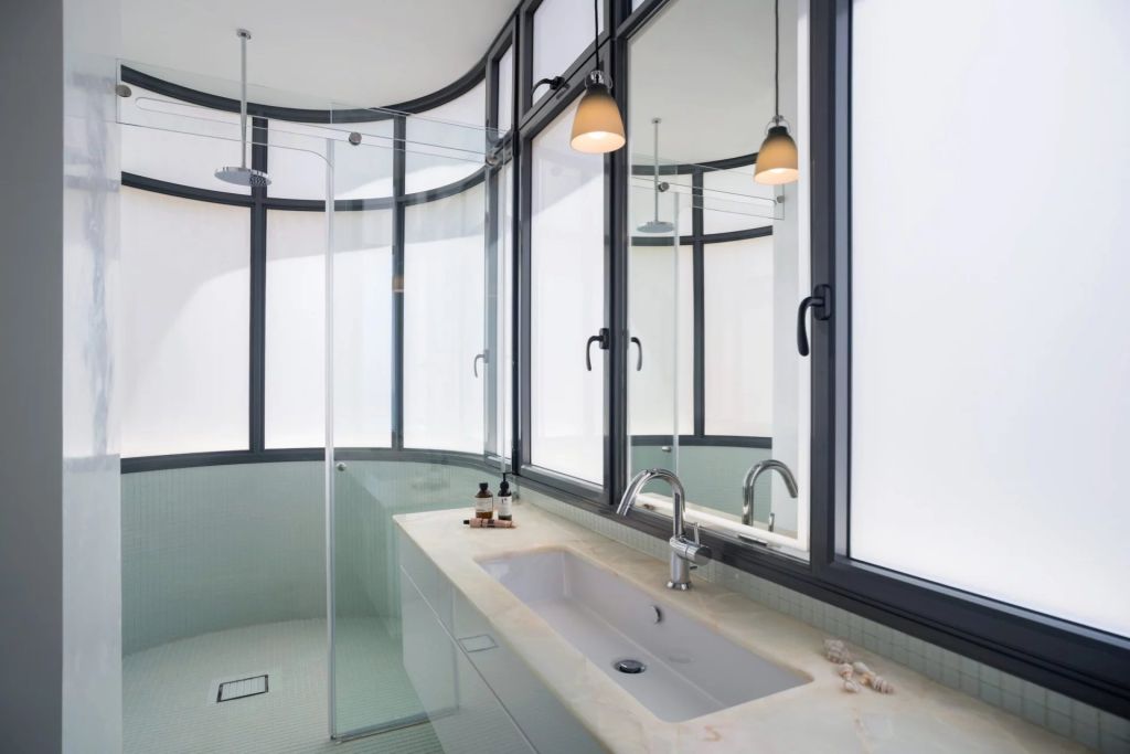 Sea-front apartment in restored Bauhaus building