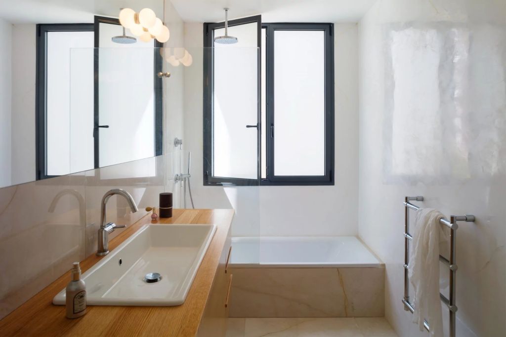 Sea-front apartment in restored Bauhaus building