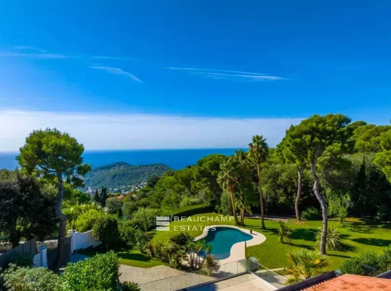 Stunning fully renovated property with sea view, grounds, pool, and tennis