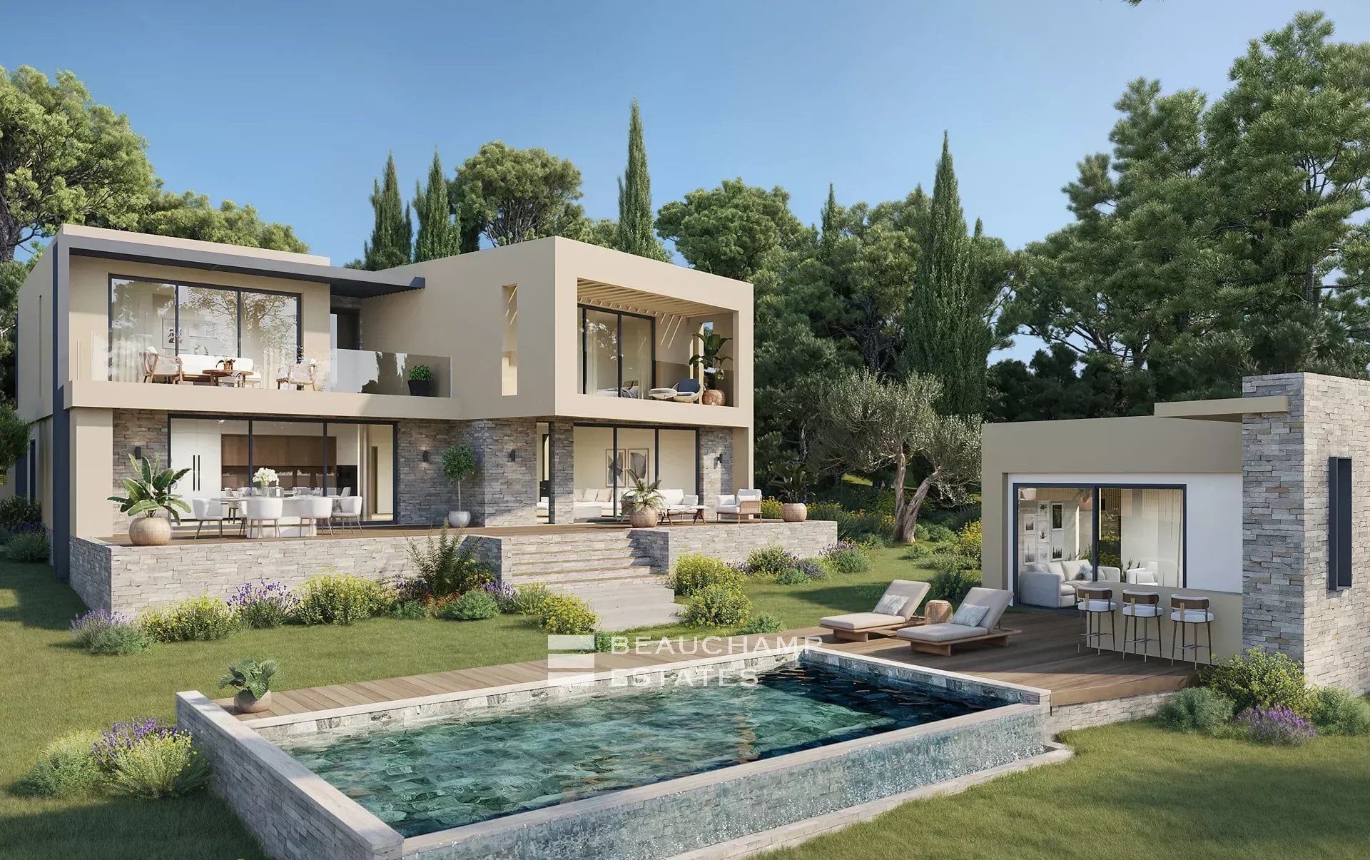 Project: New villa with swimming pool – Mougins Project: New villa with swimming pool – Mougins
