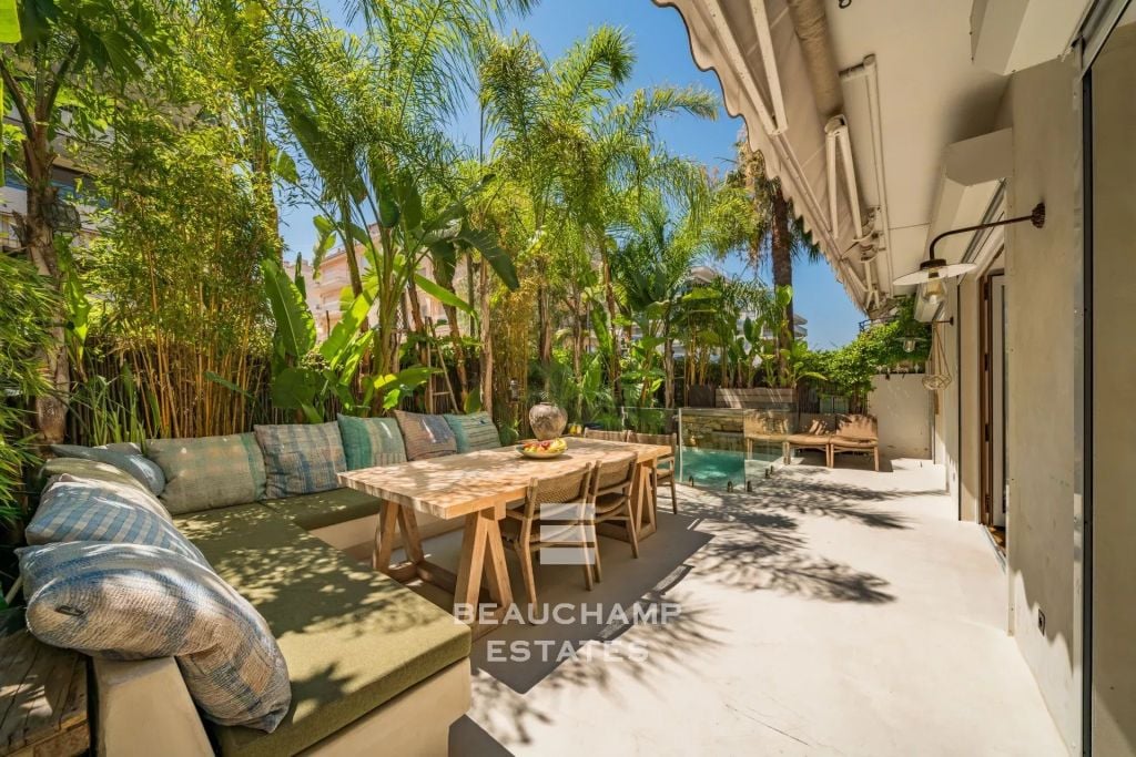 Ground-floor apartment with private pool – Cannes Palm Beach